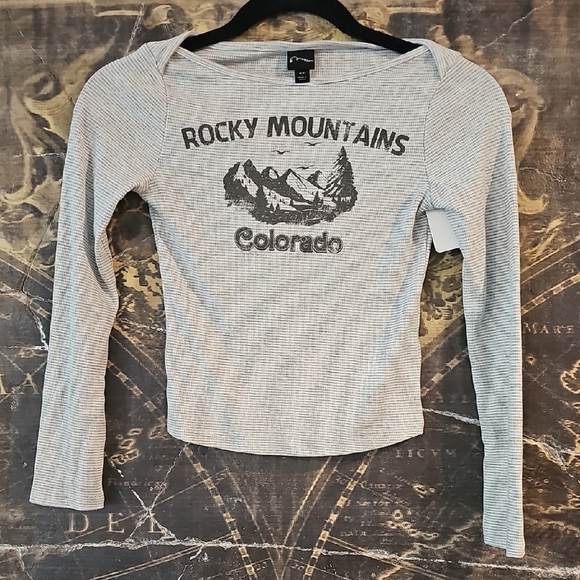 art class Gray Rocky Mountains Long Sleeve Tee - Picture 1 of 4